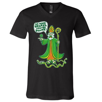 St. Patrick Go Home Snakes You're Drunk V-Neck T-Shirt