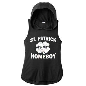 St. Patrick Is My Homeboy Ladies PosiCharge Tri-Blend Wicking Draft Hoodie Tank