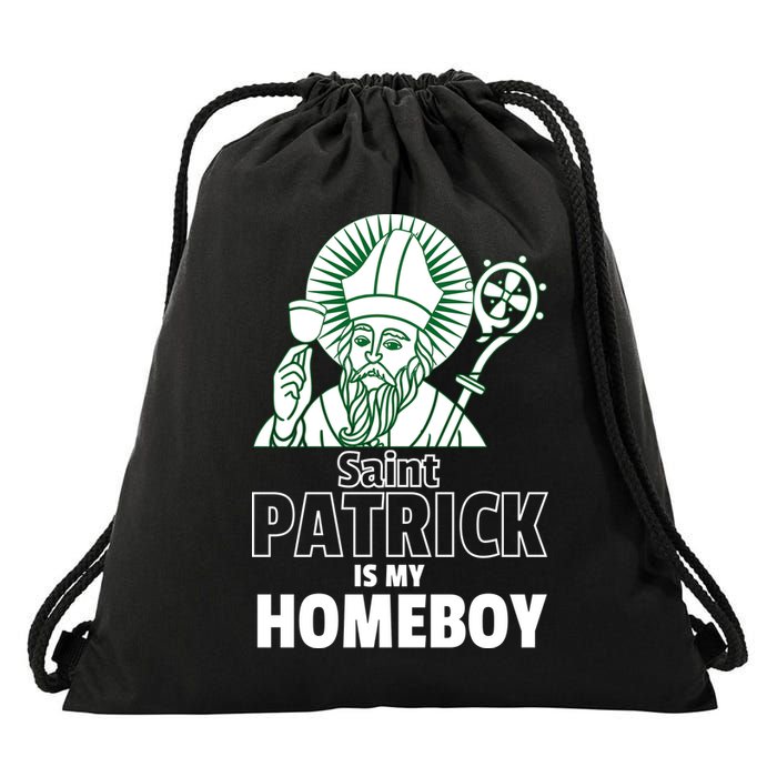 St. Patrick Is My Homeboy Funny Irish Drawstring Bag