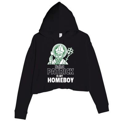 St. Patrick Is My Homeboy Funny Irish Crop Fleece Hoodie