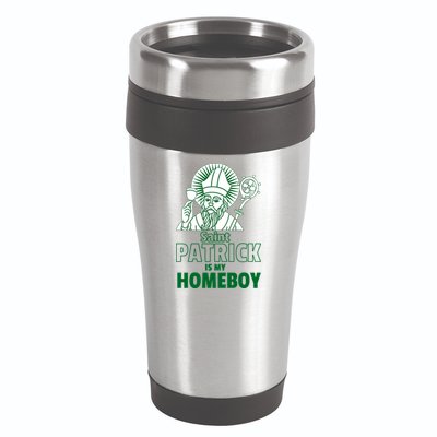 St. Patrick Is My Homeboy Funny Irish 16oz Travel Tumbler