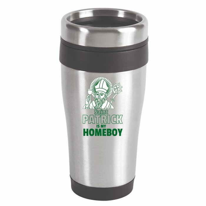 St. Patrick Is My Homeboy Funny Irish 16oz Travel Tumbler