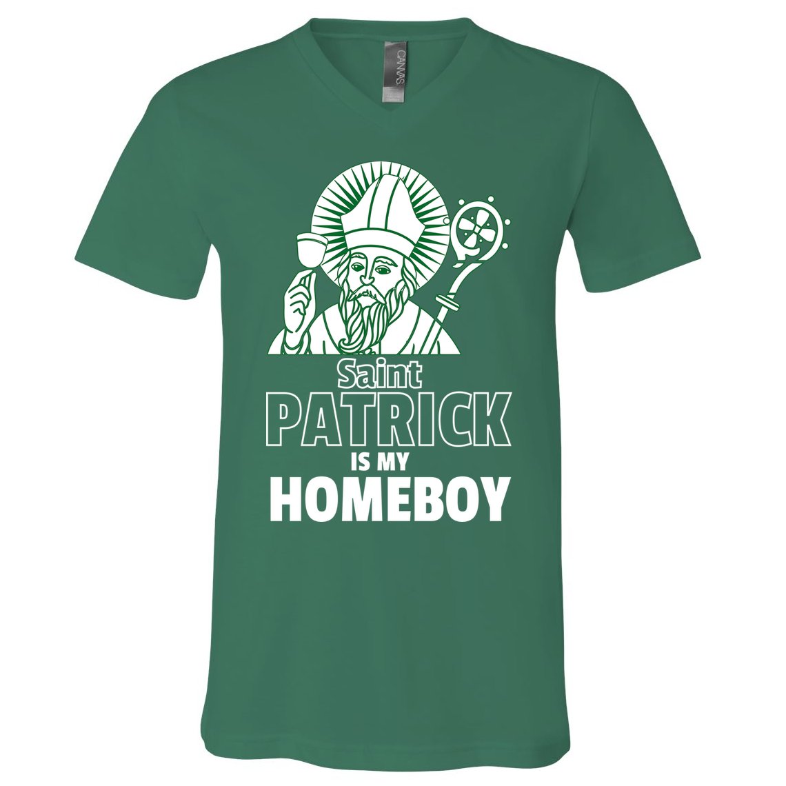 St. Patrick Is My Homeboy Funny Irish V-Neck T-Shirt