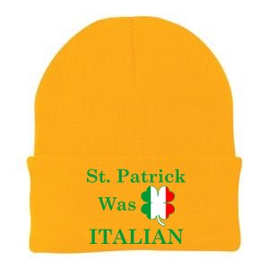 St. Patrick Was Italian Funny St Patricks Day Knit Cap Winter Beanie