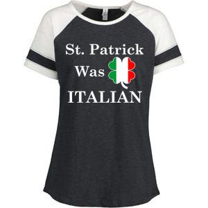 St. Patrick Was Italian Funny St Patricks Day Enza Ladies Jersey Colorblock Tee