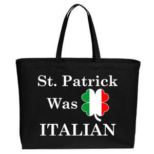 St. Patrick Was Italian Funny St Patricks Day Cotton Canvas Jumbo Tote