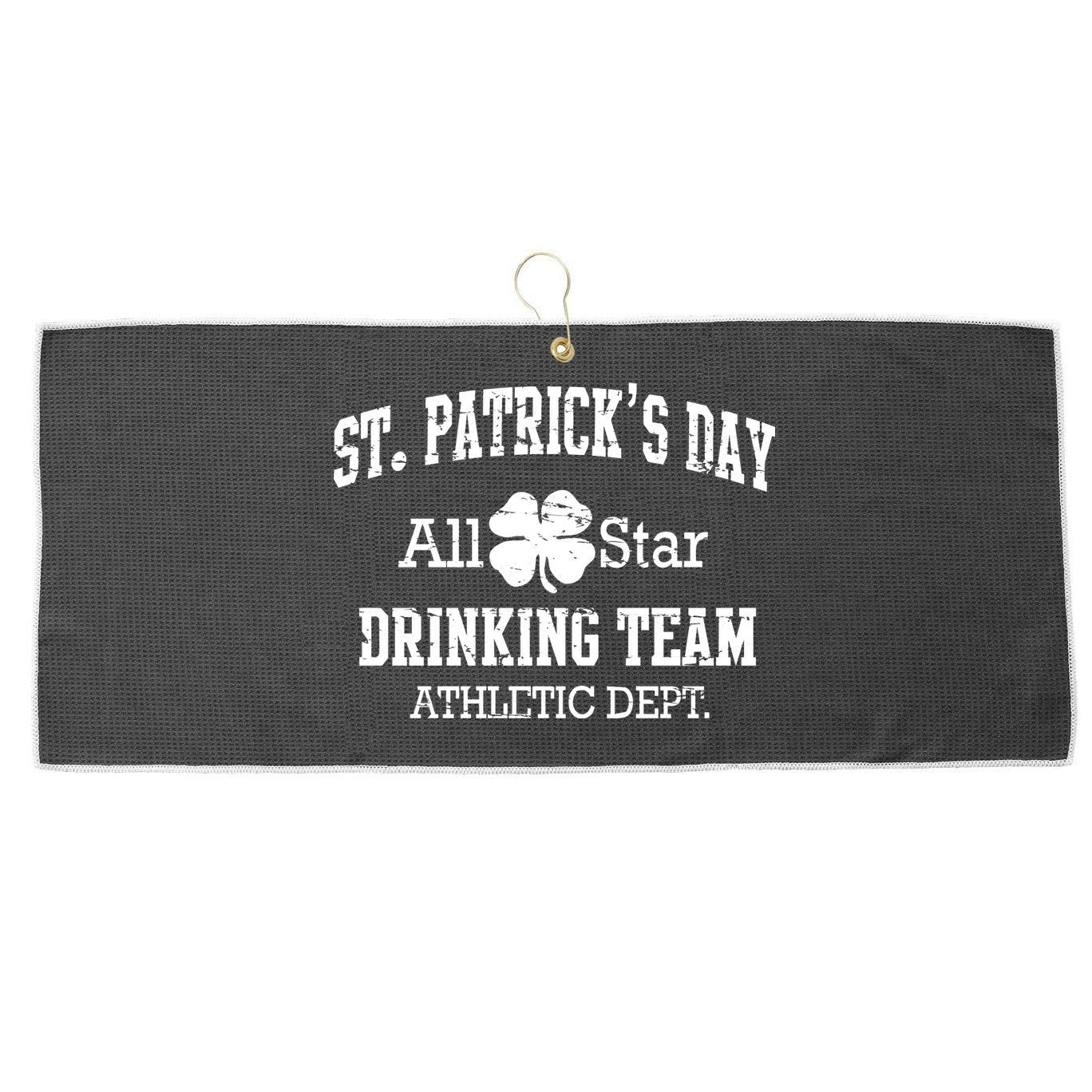 St. Patrick's Day All Star Drinking Team Large Microfiber Waffle Golf Towel