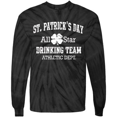 St. Patrick's Day All Star Drinking Team Tie-Dye Long Sleeve Shirt