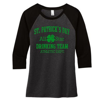 St. Patrick's Day All Star Drinking Team Women's Tri-Blend 3/4-Sleeve Raglan Shirt