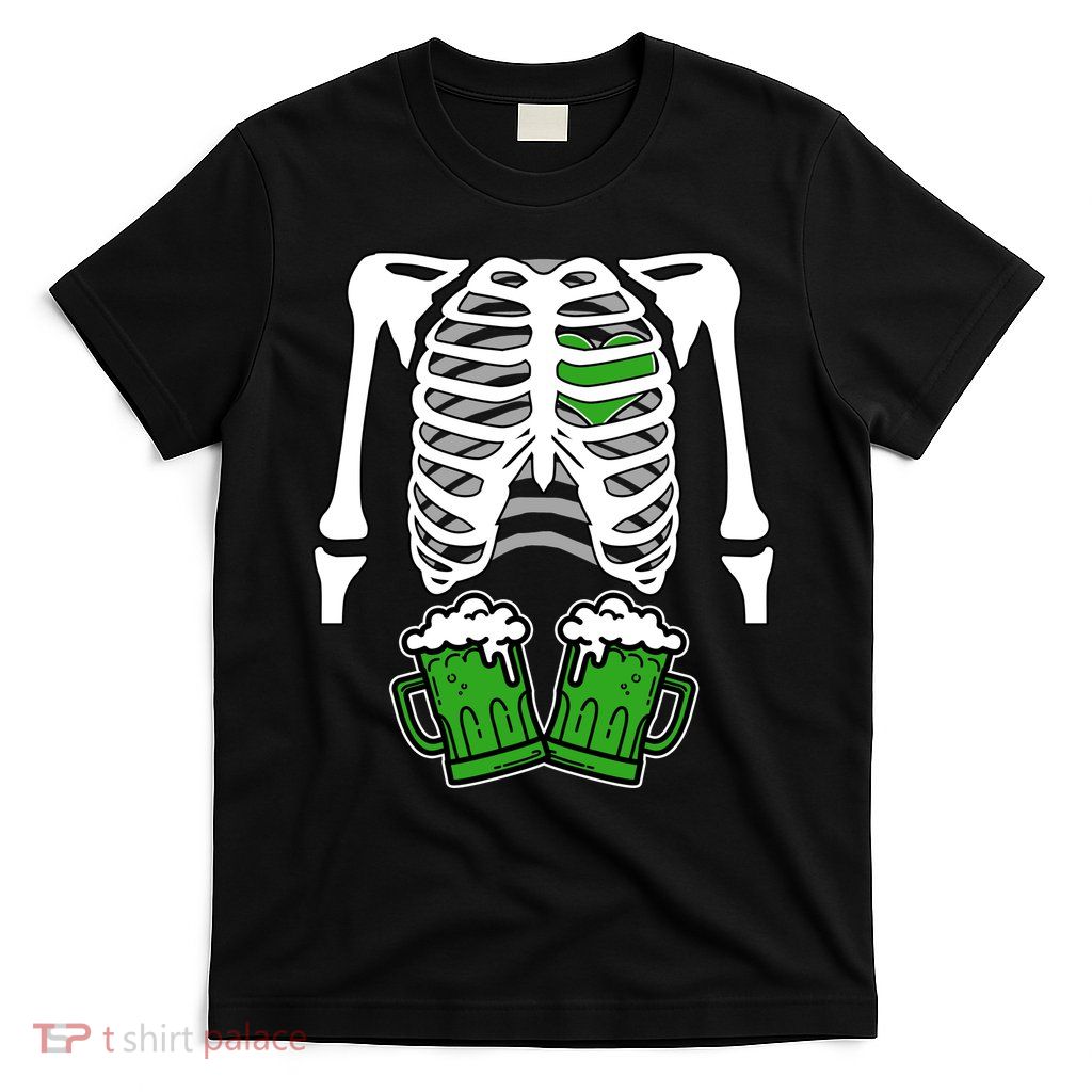 St. Patrick's Day Beer Rib Cage Skeleton T-Shirt