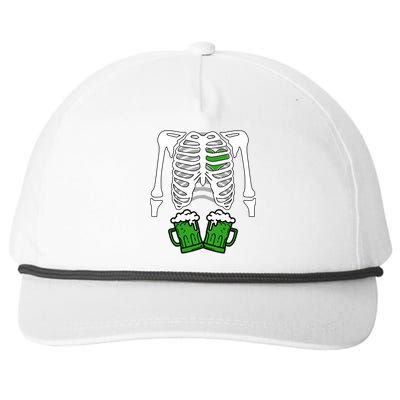 St. Patrick's Day Beer Rib Cage Skeleton Snapback Five-Panel Rope Hat