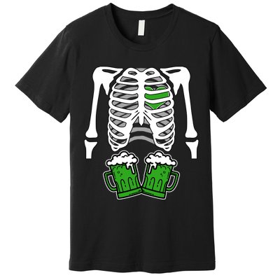 St. Patrick's Day Beer Rib Cage Skeleton Premium T-Shirt
