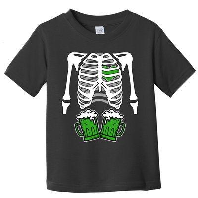 St. Patrick's Day Beer Rib Cage Skeleton Toddler T-Shirt