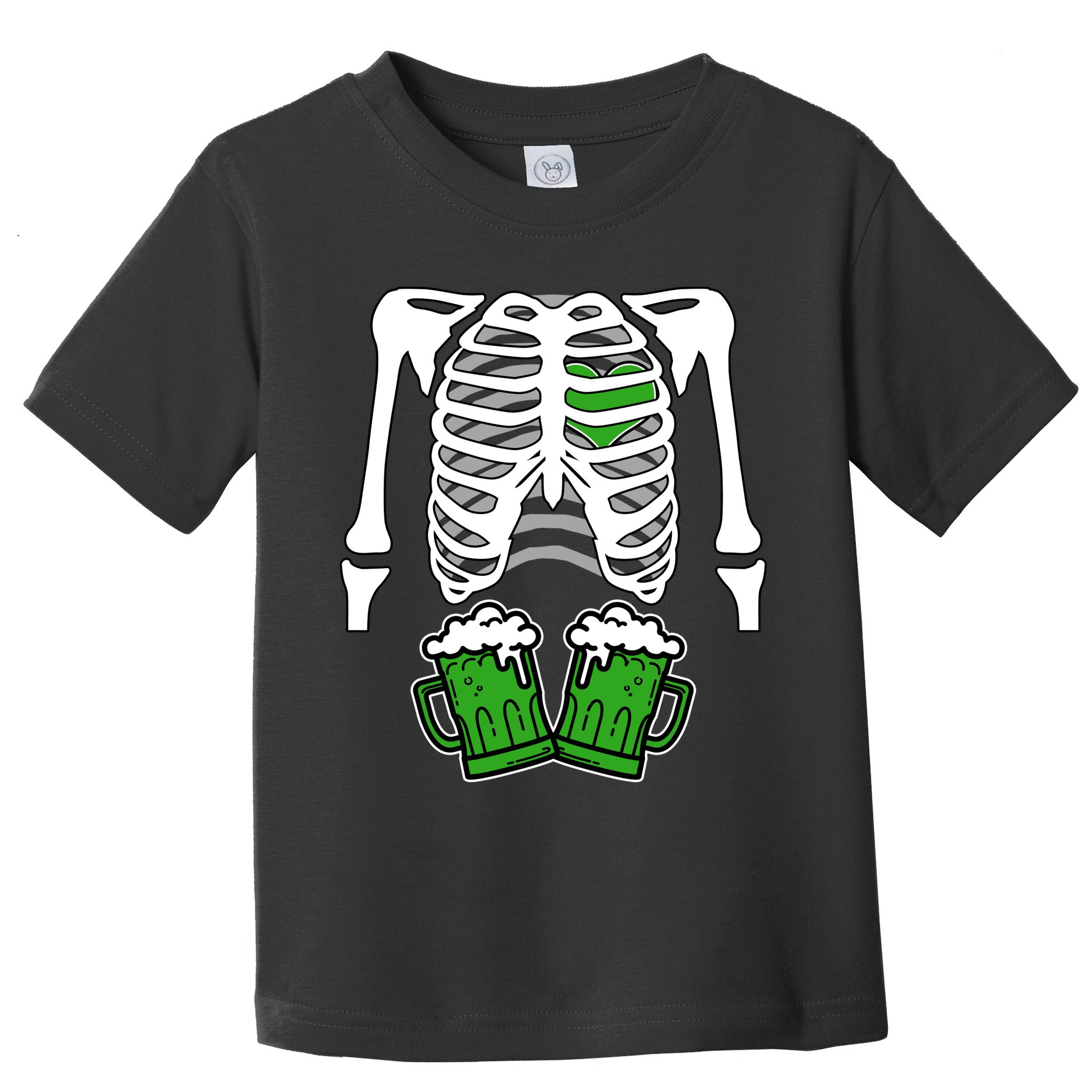 St. Patrick's Day Beer Rib Cage Skeleton Toddler T-Shirt