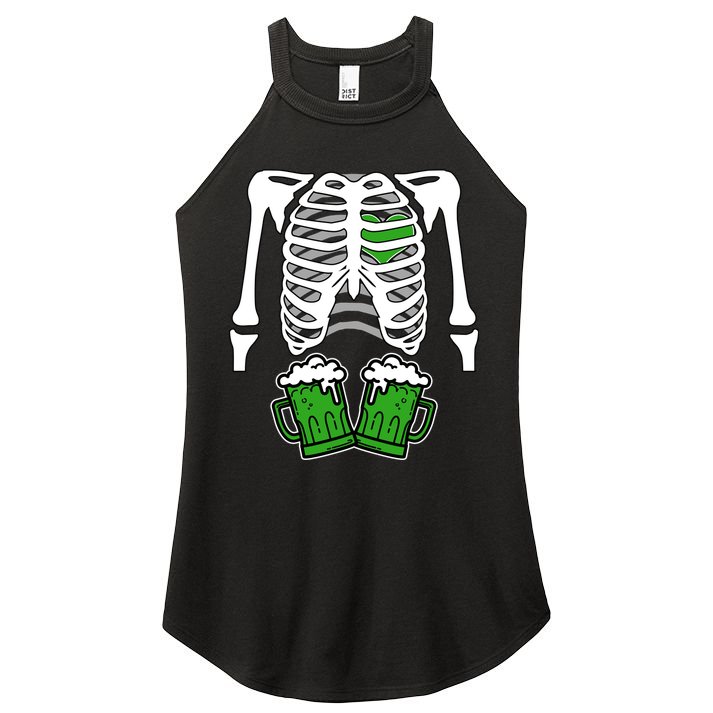 St. Patrick's Day Beer Rib Cage Skeleton Women's Perfect Tri Rocker Tank