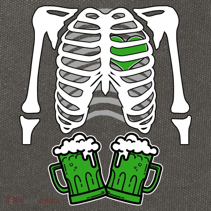 St. Patrick's Day Beer Rib Cage Skeleton Cotton Canvas Backpack