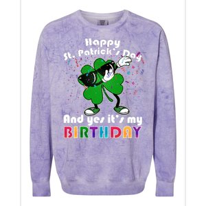 St. Patrick's Day Birthday Colorblast Crewneck Sweatshirt