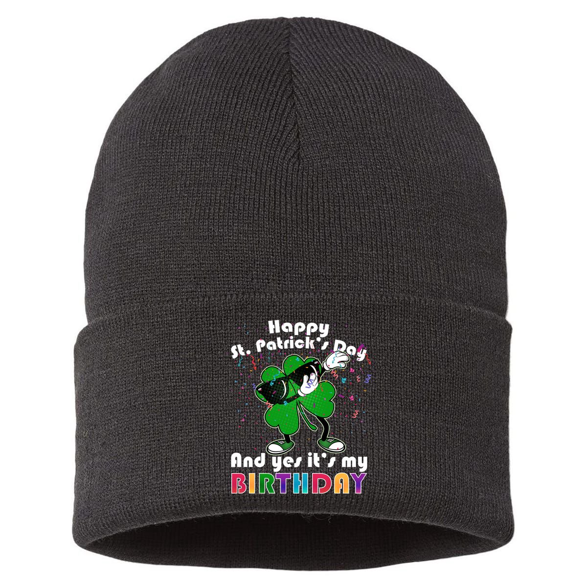 St. Patrick's Day Birthday Sustainable Knit Beanie