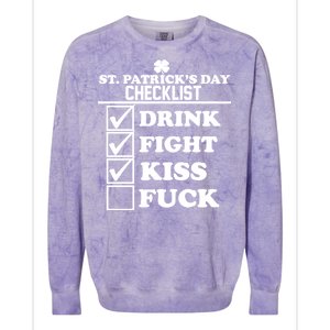 St. Patrick's Day Checklist (Dirty) Colorblast Crewneck Sweatshirt