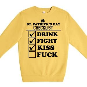 St. Patrick's Day Checklist (Dirty) Premium Crewneck Sweatshirt