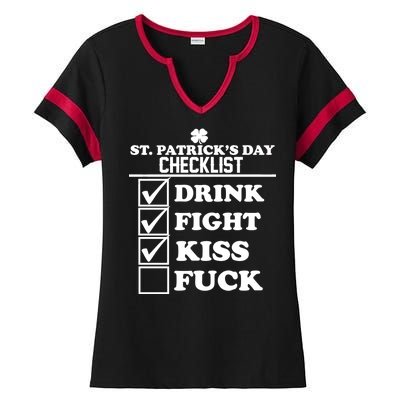 St. Patrick's Day Checklist (Dirty) Ladies Halftime Notch Neck Tee