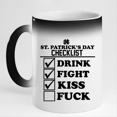 St. Patrick's Day Checklist (Dirty) 11oz Black Color Changing Mug