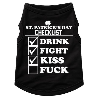 St. Patrick's Day Checklist (Dirty) Doggie Tank
