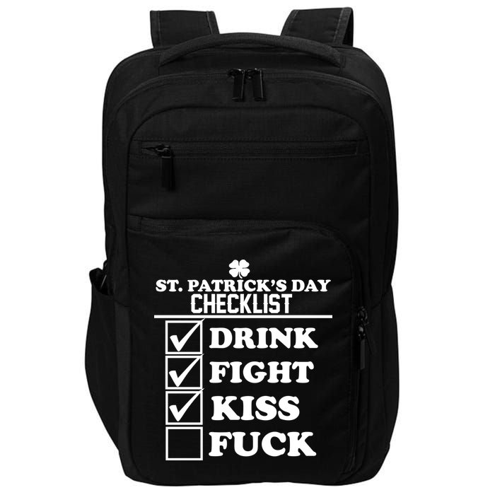 St. Patrick's Day Checklist (Dirty) Impact Tech Backpack