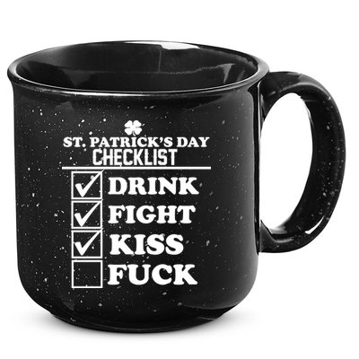 St. Patrick's Day Checklist (Dirty) 15oz Campfire Ceramic Mug