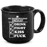 St. Patrick's Day Checklist (Dirty) 15oz Campfire Ceramic Mug