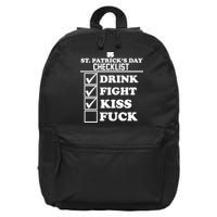 St. Patrick's Day Checklist (Dirty) 16 in Basic Backpack