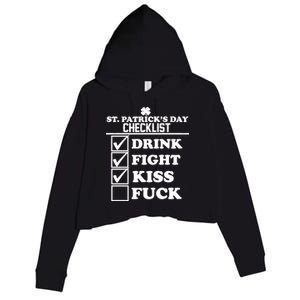 St. Patrick's Day Checklist (Dirty) Crop Fleece Hoodie