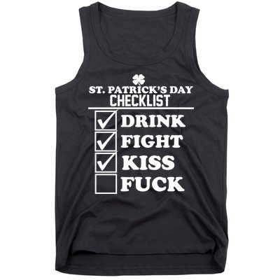 St. Patrick's Day Checklist (Dirty) Tank Top