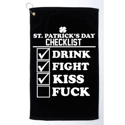 St. Patrick's Day Checklist (Dirty) Golf Towel