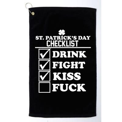 St. Patrick's Day Checklist (Dirty) Platinum Collection Golf Towel