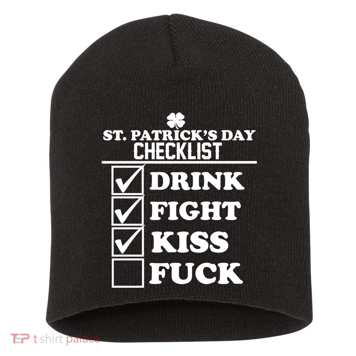 St. Patrick's Day Checklist (Dirty) Short Acrylic Beanie