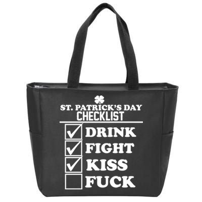 St. Patrick's Day Checklist (Dirty) Zip Tote Bag