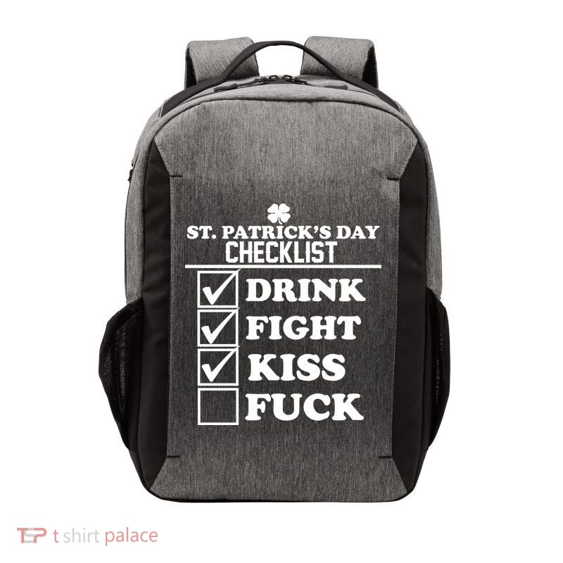 St. Patrick's Day Checklist (Dirty) Vector Backpack