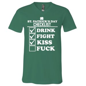 St. Patrick's Day Checklist (Dirty) V-Neck T-Shirt