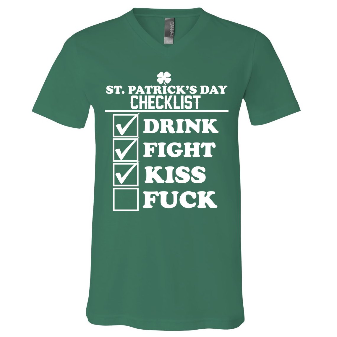 St. Patrick's Day Checklist (Dirty) V-Neck T-Shirt
