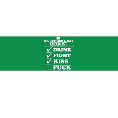 St. Patrick's Day Checklist (Dirty) Bumper Sticker