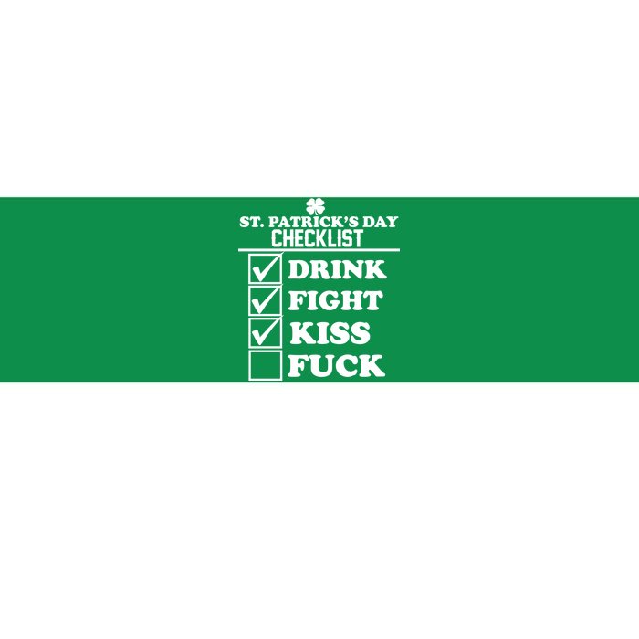 St. Patrick's Day Checklist (Dirty) Bumper Sticker