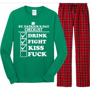 St. Patrick's Day Checklist (Dirty) Long Sleeve Pajama Set