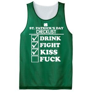 St. Patrick's Day Checklist (Dirty) Mesh Reversible Basketball Jersey Tank