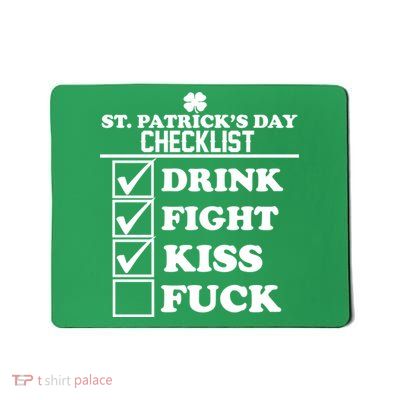St. Patrick's Day Checklist (Dirty) Mousepad
