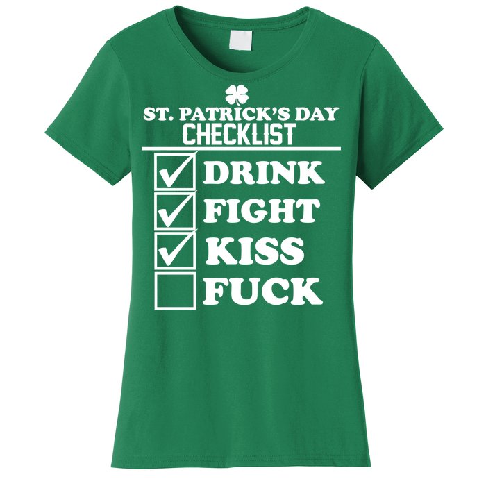 St. Patrick's Day Checklist (Dirty) Women's T-Shirt