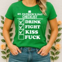 St. Patrick's Day Checklist (Dirty) Womens T-Shirt