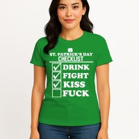 St. Patrick's Day Checklist (Dirty) Womens T-Shirt