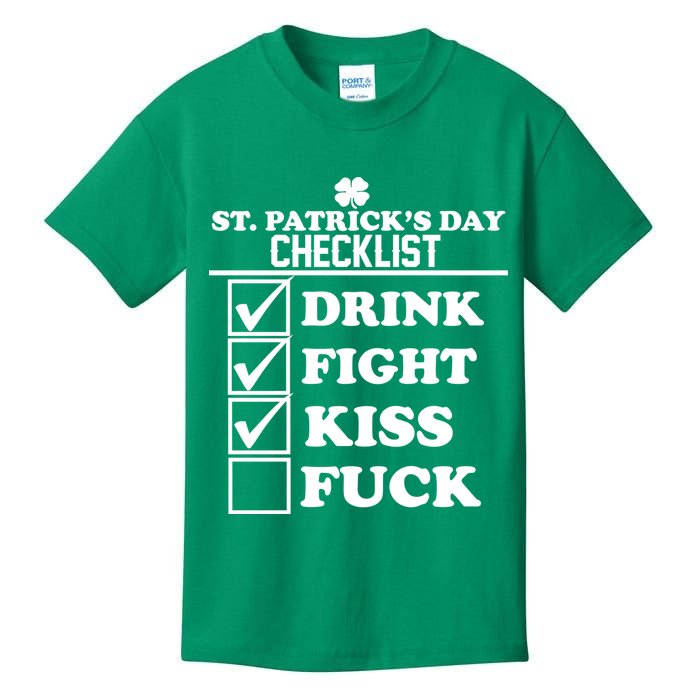 St. Patrick's Day Checklist (Dirty) Kids T-Shirt