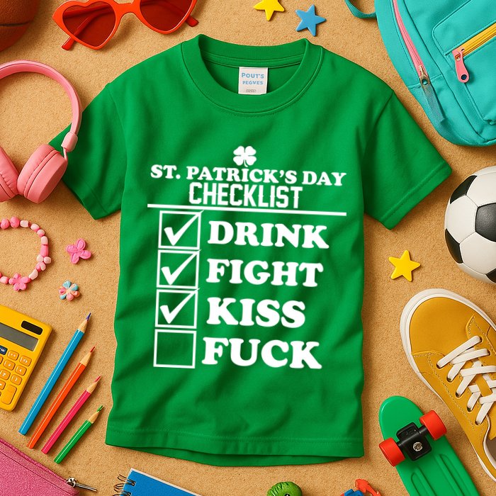 St. Patrick's Day Checklist (Dirty) Kids T-Shirt